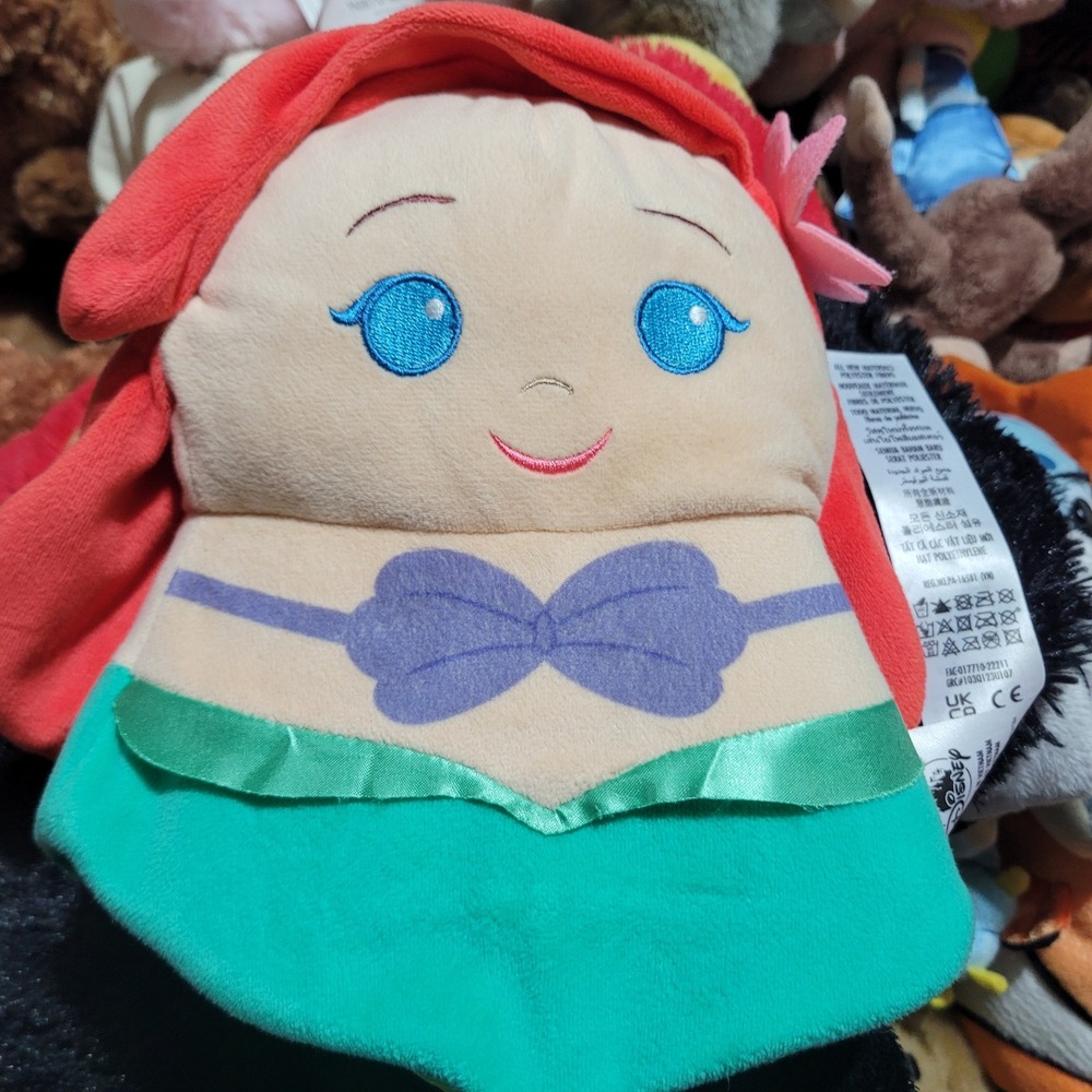 Disney Ariel The Little Mermaid Nesting Plush Red Hair Green Tail Soft Toy